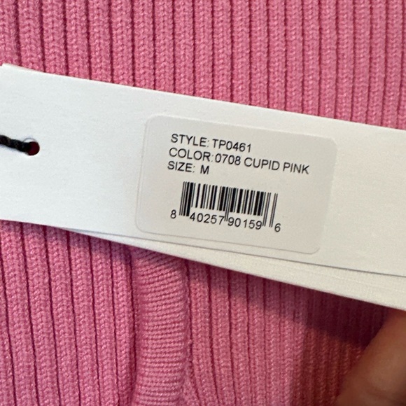 Brand New With Tags Fleur Du Mal Pink Ribbed Heart Cutout Top - Picture 6 of 8